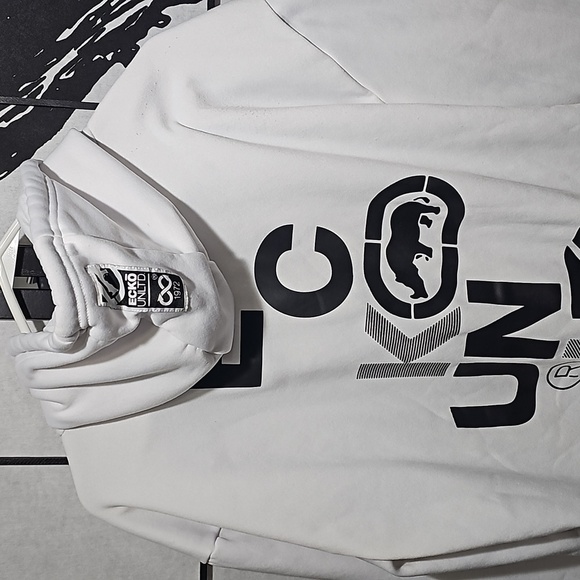 Ecko White Hoodie Pullover White‎ Size Medium - Picture 9 of 10